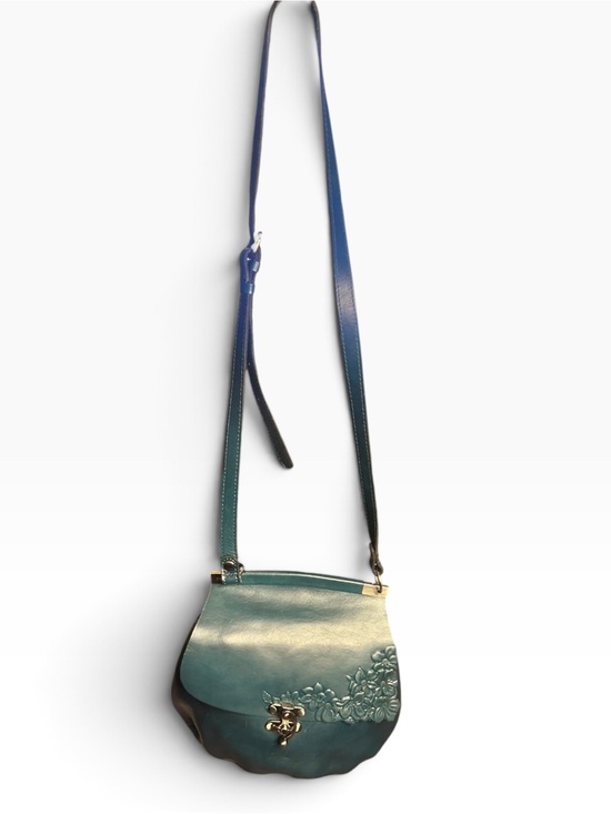 Patricia Nash Handbags - Patricia Nash Teal Floral Embossed Leather Crossbody